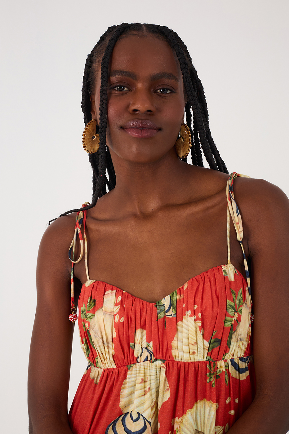 Cropped Sea Shell Print Dress in Sea Shell Print