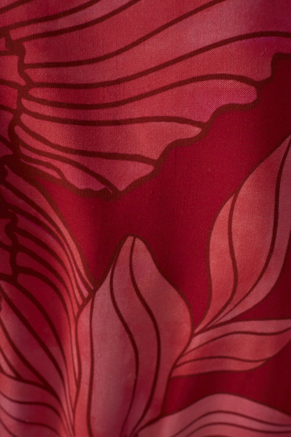Red Orchid Plunging Neck Drawstring Waist Mini Dress