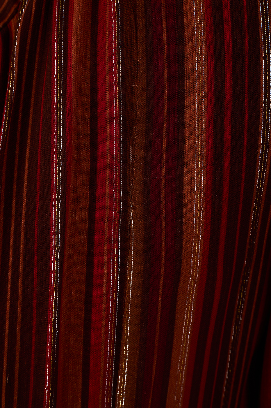 Brown Refugio Lurex Rope Belt One-Shoulder Maxi Dress