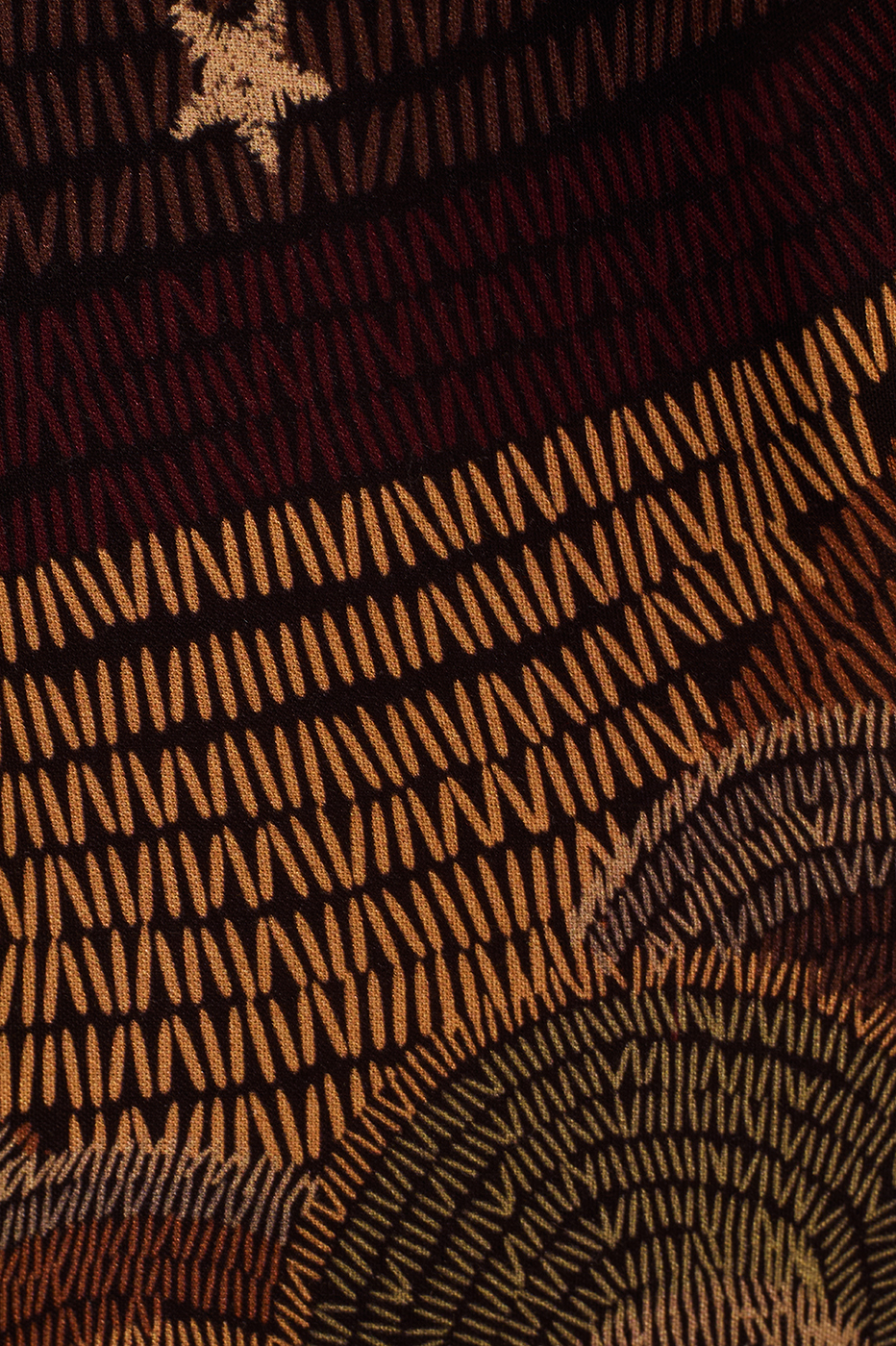 Brown Cena Carioca Crew Neck Kimono Sleeves Back Ties Mini Dress_6