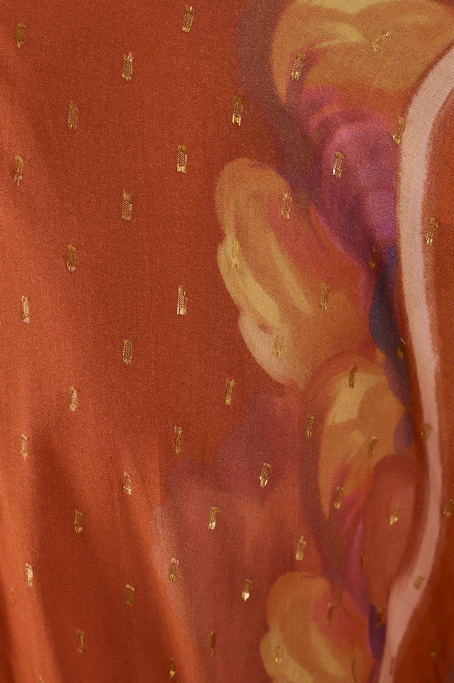 Orange Mare Alta Lurex V Neck Kimono Sleeve Mini Dress_7