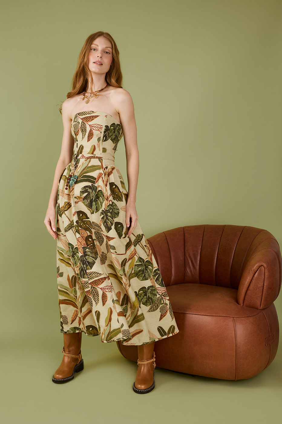 Romantic Forest Print Dress
