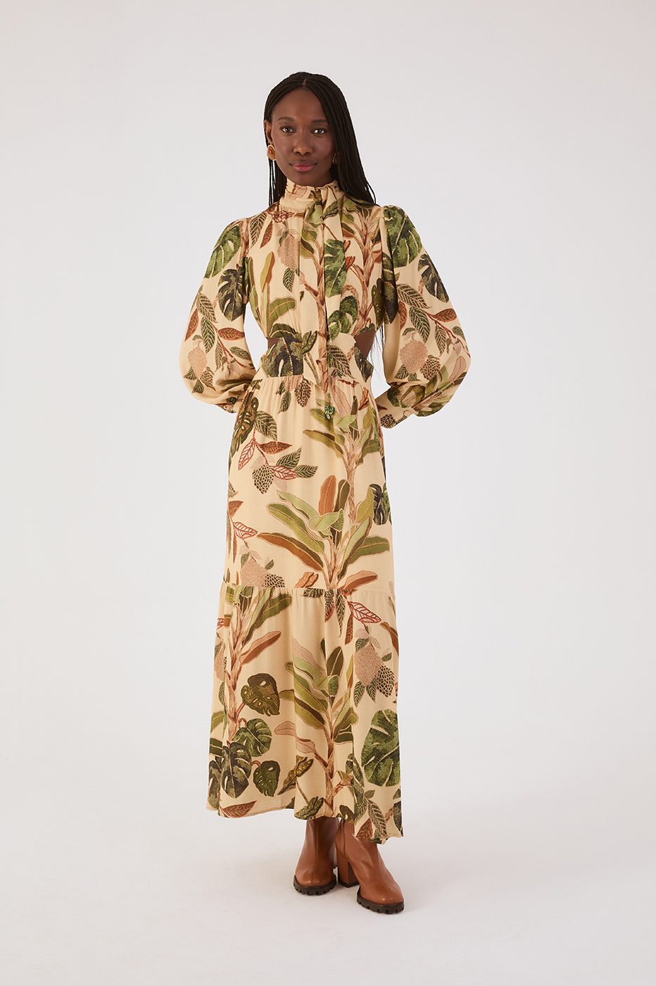 Cropped Forest Print Dress