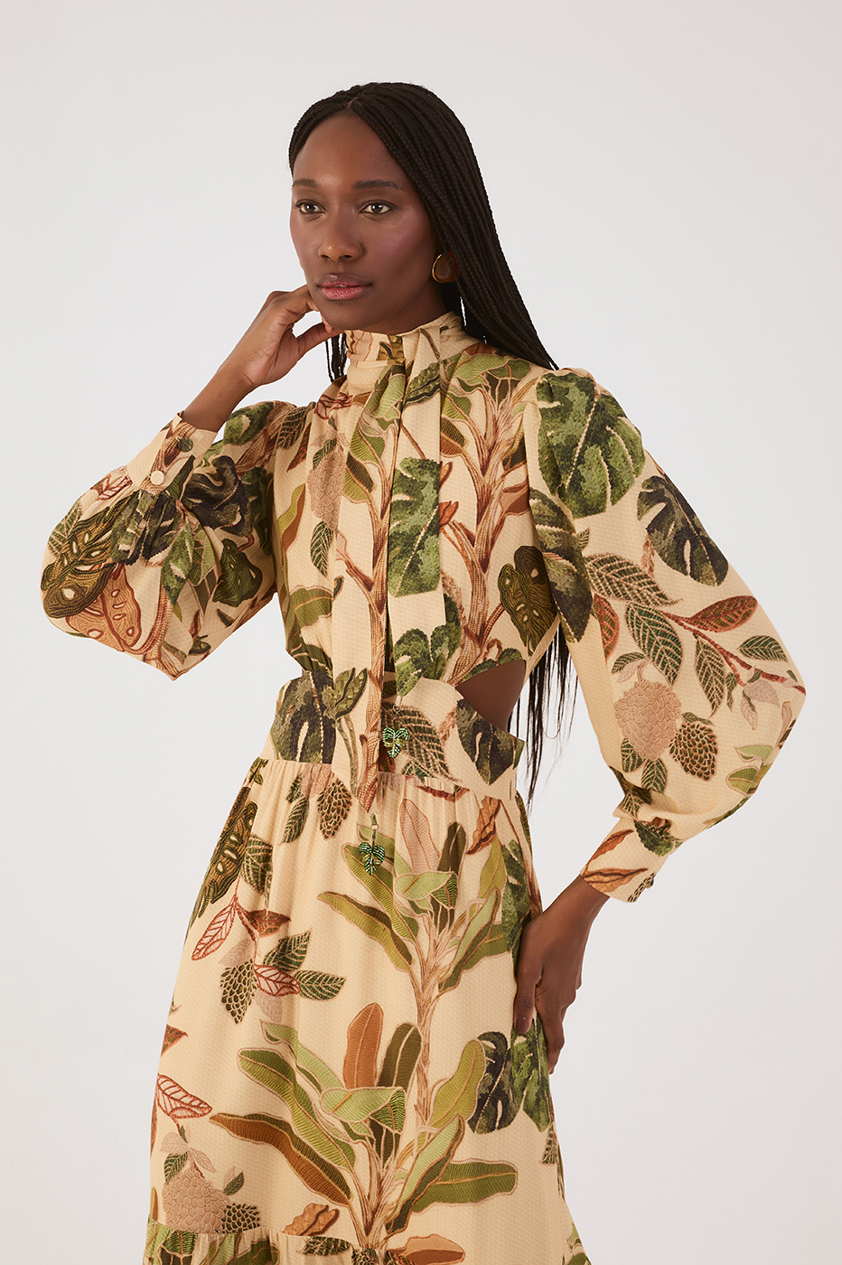 Cropped Forest Print Dress