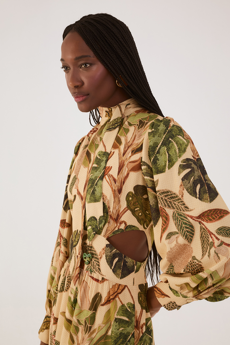 Cropped Forest Print Dress
