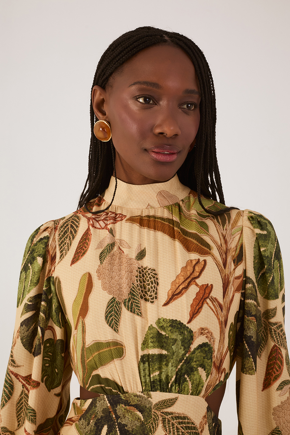 Cropped Forest Print Dress