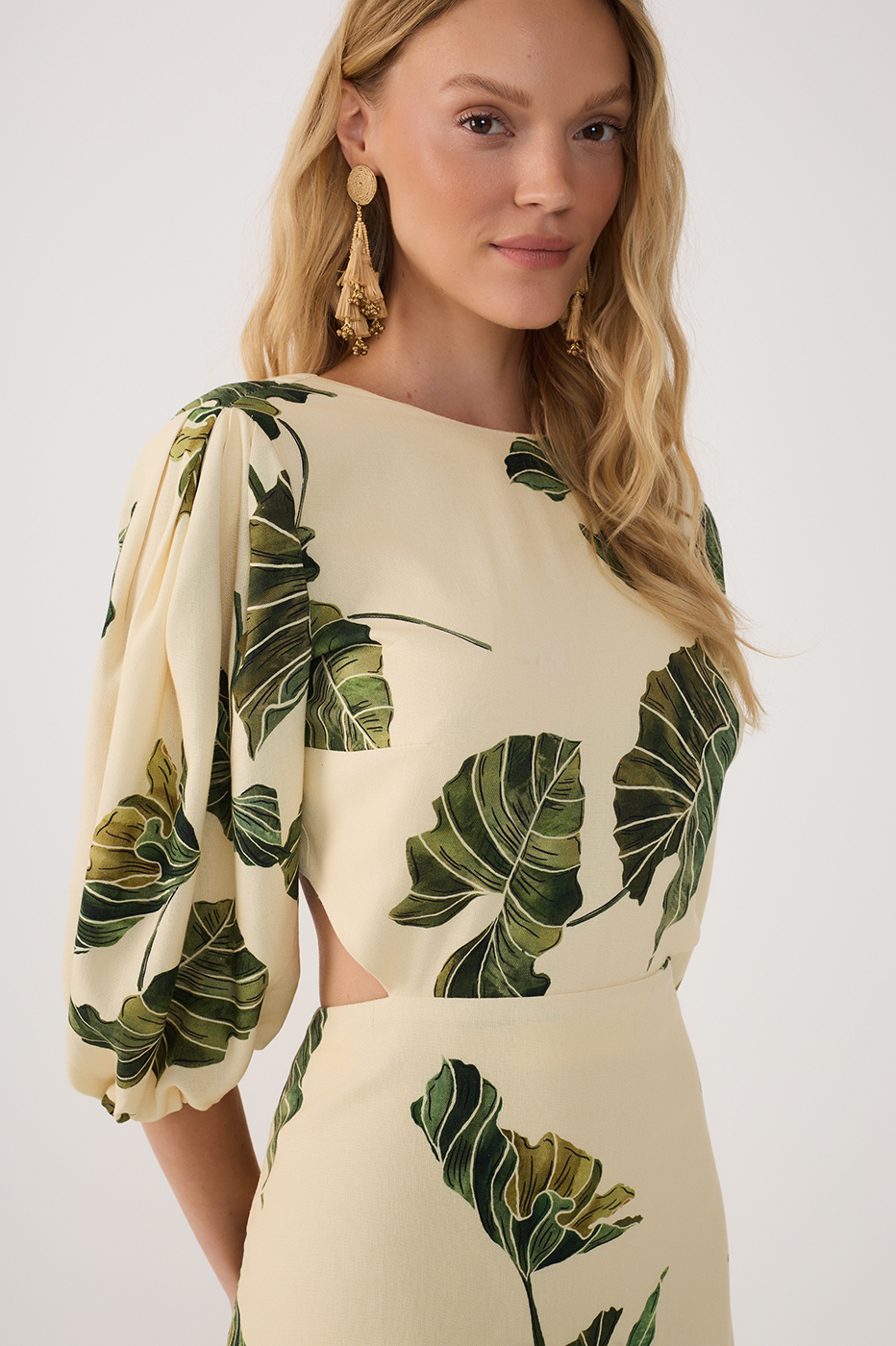 Linen Folhar Print Dress_4