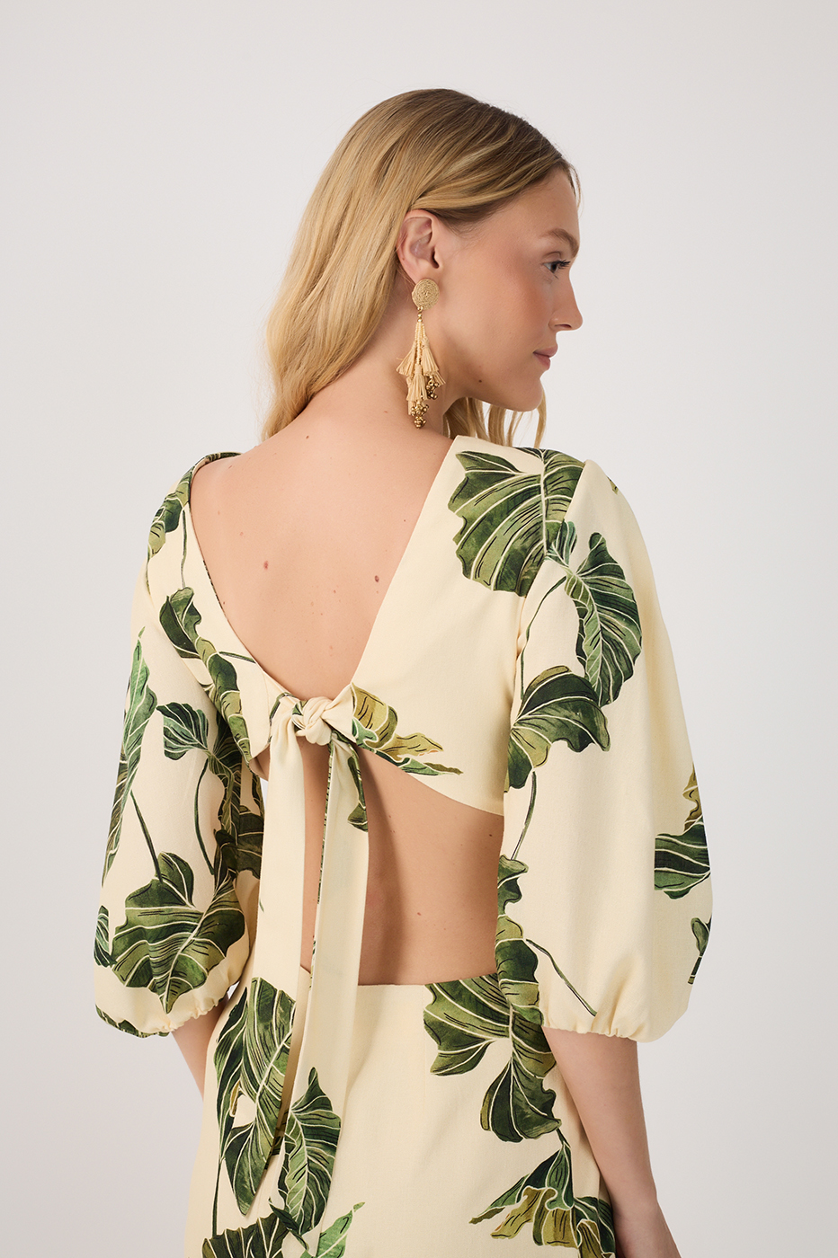 Vestido Linho Estampa Folhar_5