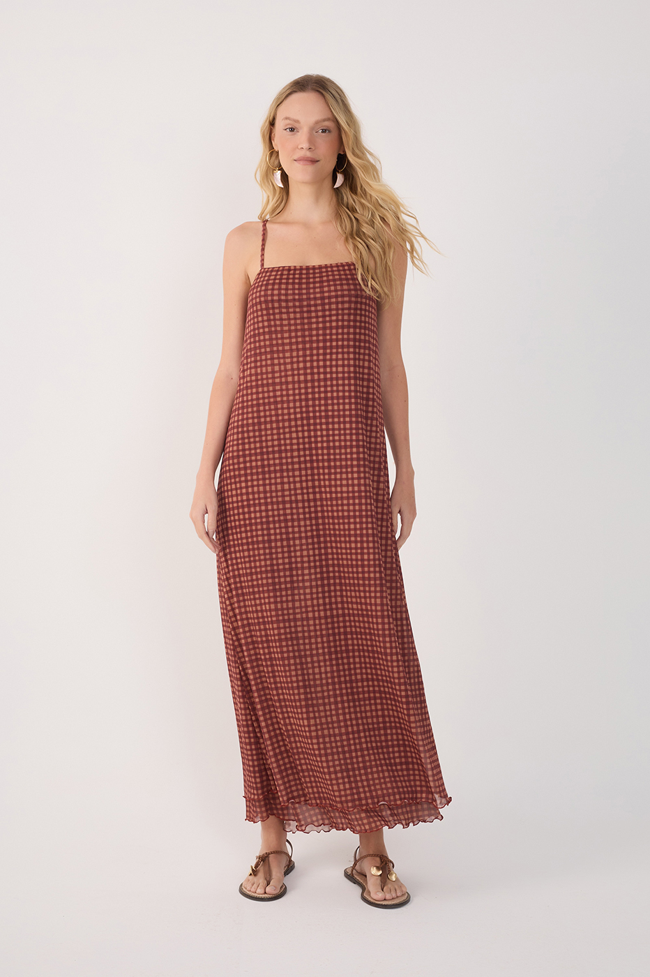 Vestido Tule Estampa Vichy_2