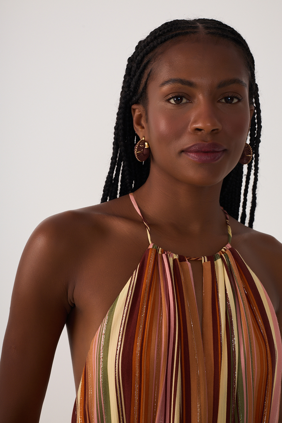 Bosque Print Lurex Maxi Dress