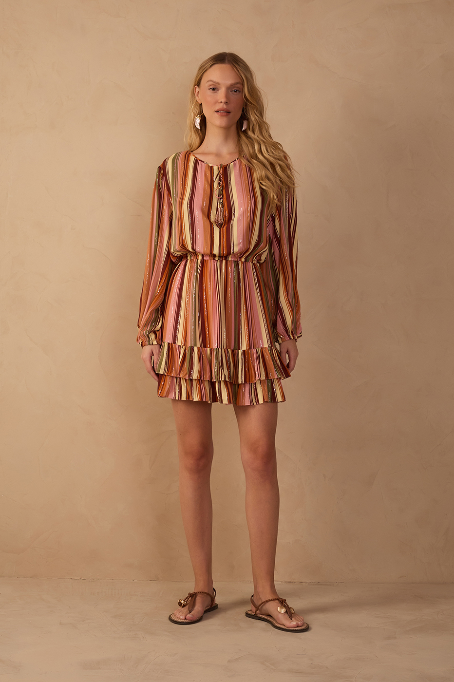 Bosque Print Lurex Dress