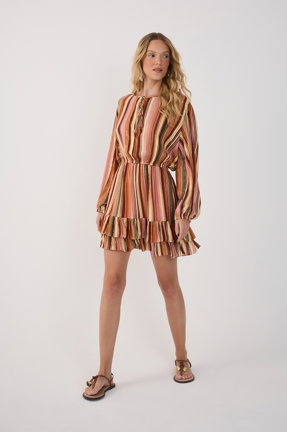 Bosque Print Lurex Dress