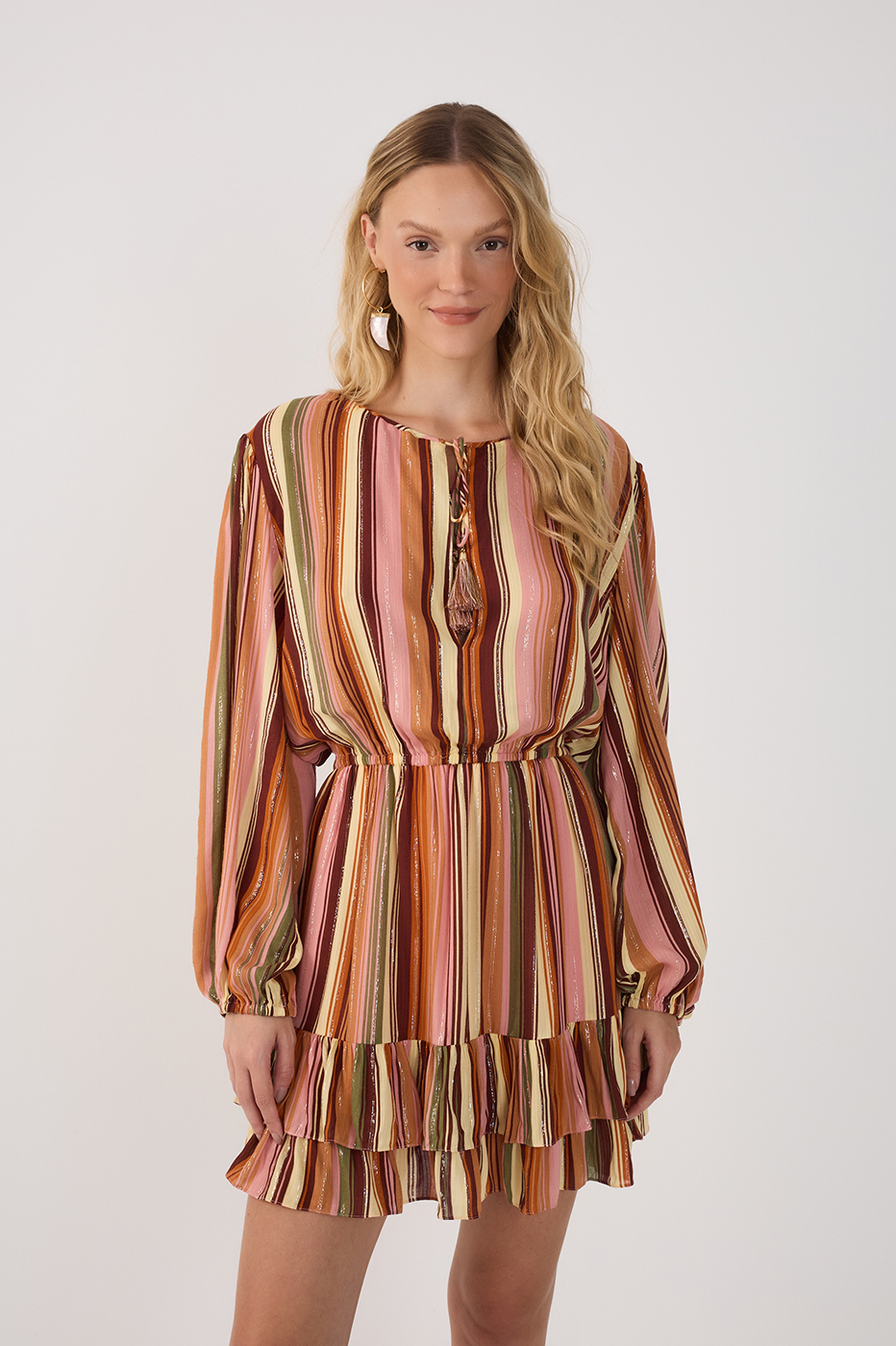 Bosque Print Lurex Dress