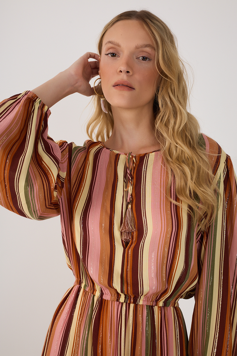 Bosque Print Lurex Dress