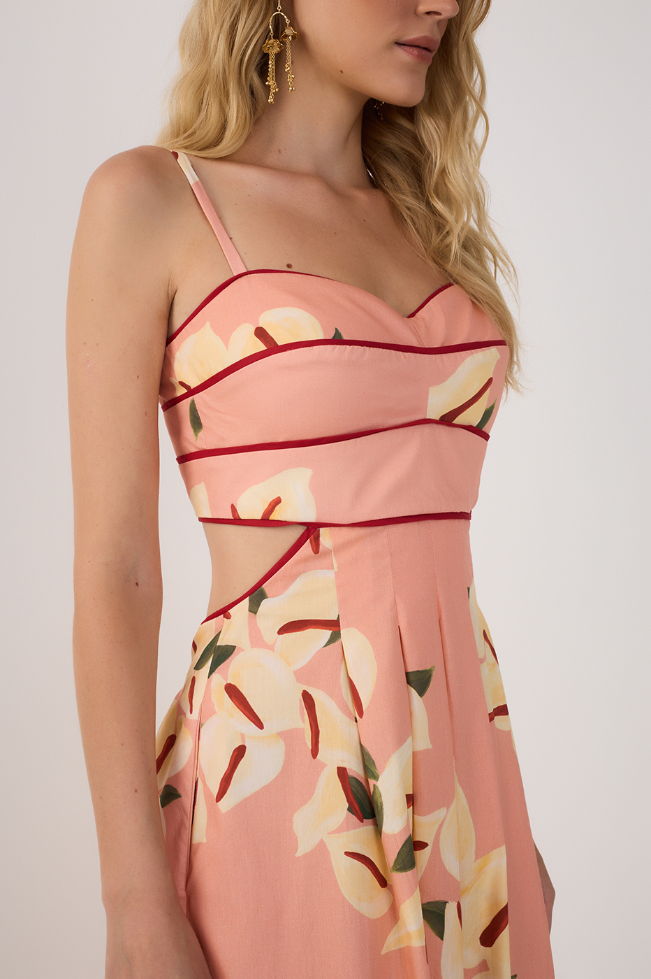 Midi Tricoline Antúrio Print Dress_4