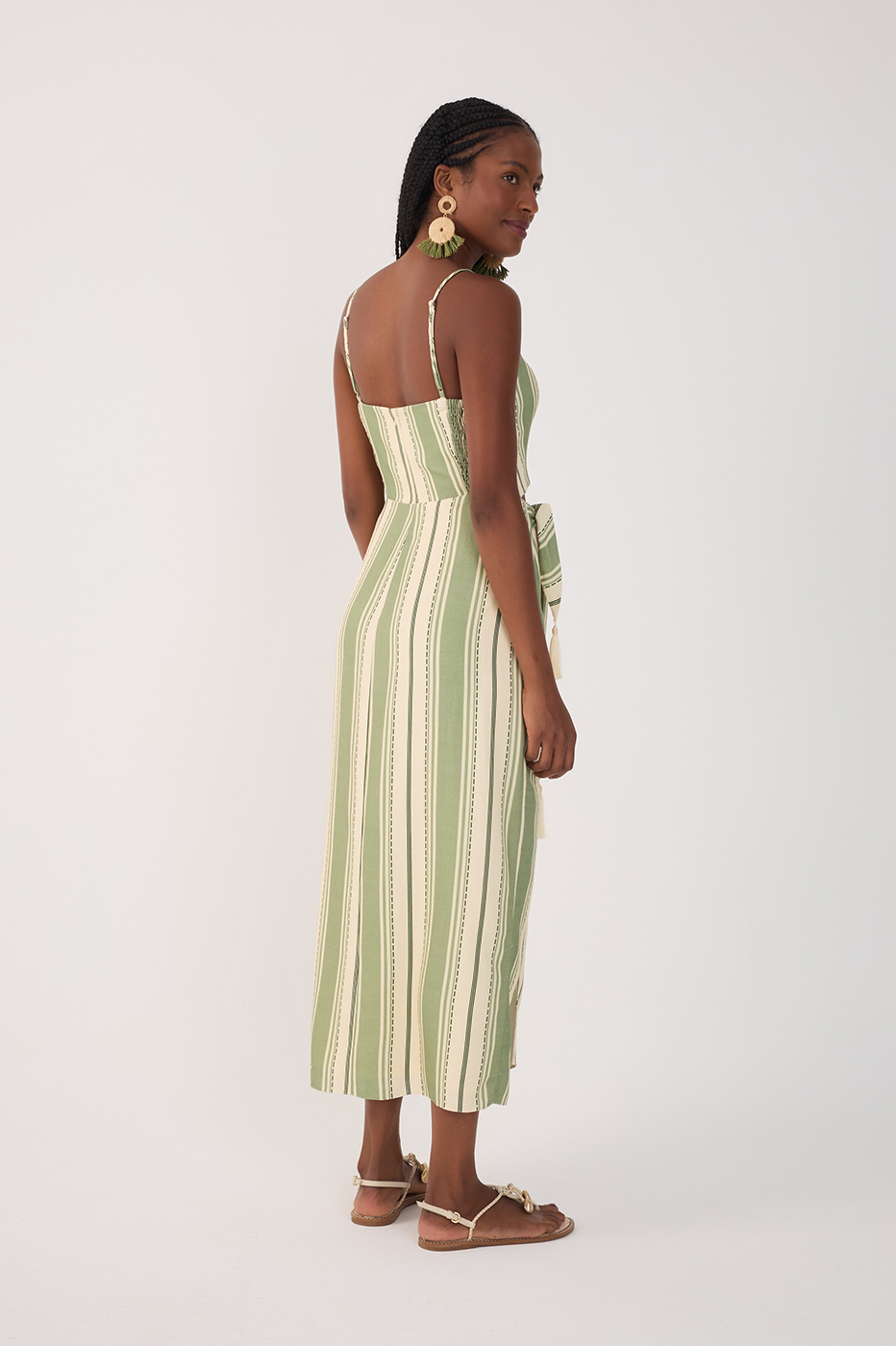 Midi Descanso Verde Print Dress_6