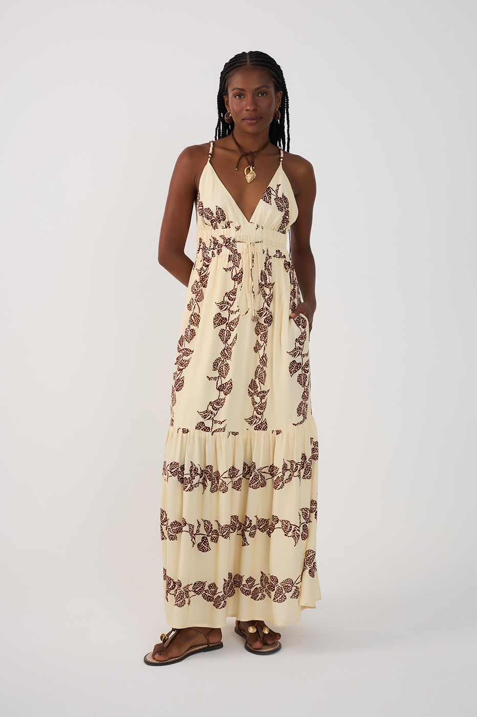 Vestido Longo Cambraia Estampa Inspira_2