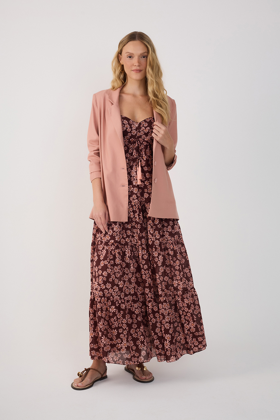 Vestido Cropped Estampa Margaridas Rosa_2