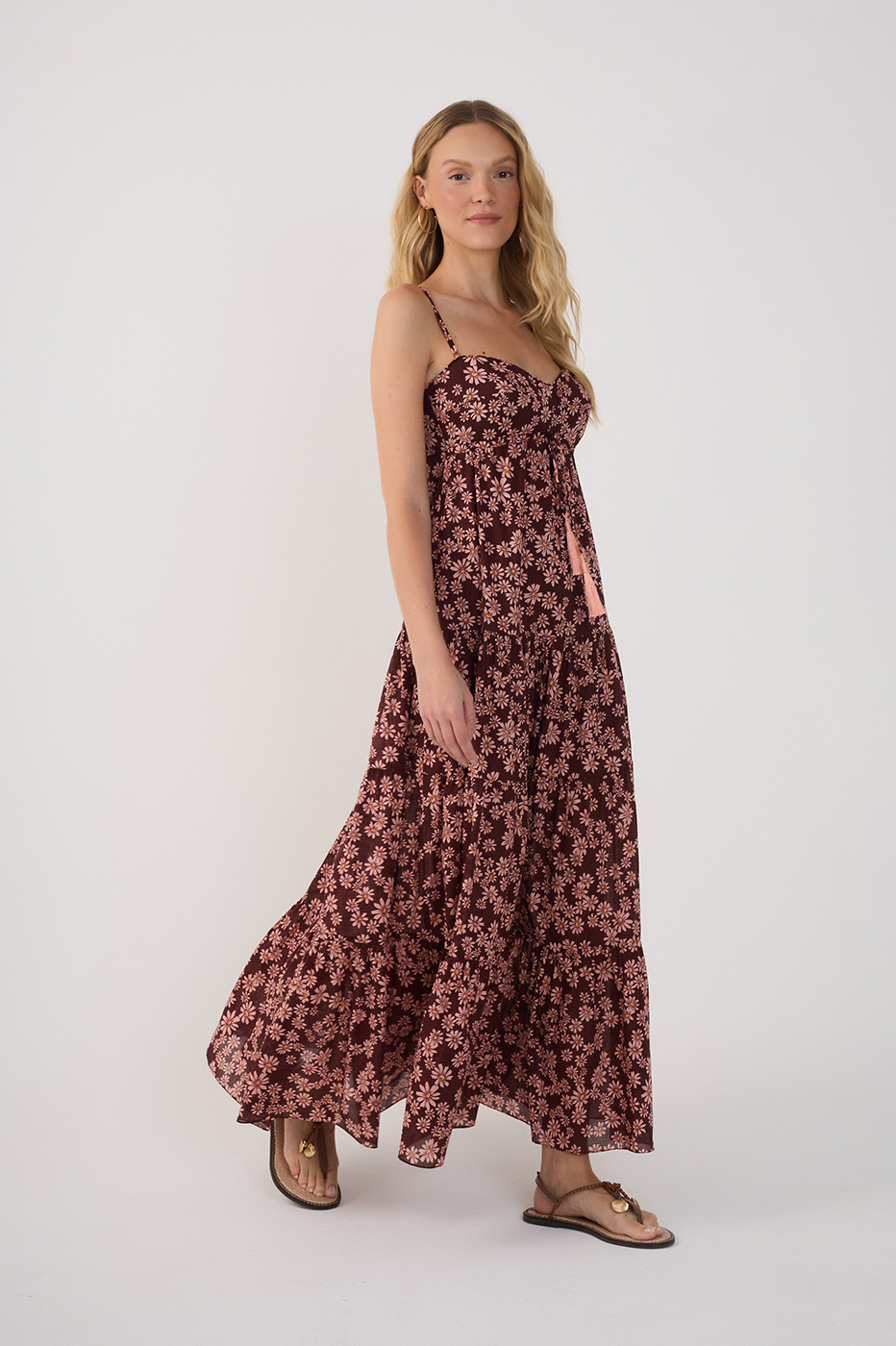 Vestido Cropped Estampa Margaridas Rosa_3
