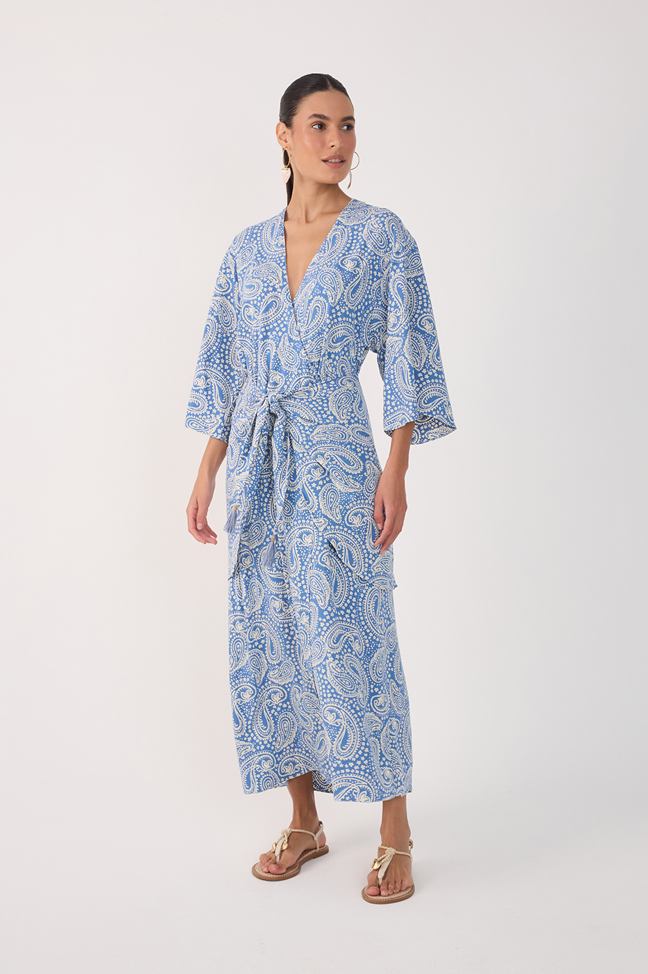 Céu Sereno Print Cut-Out Midi Dress_2