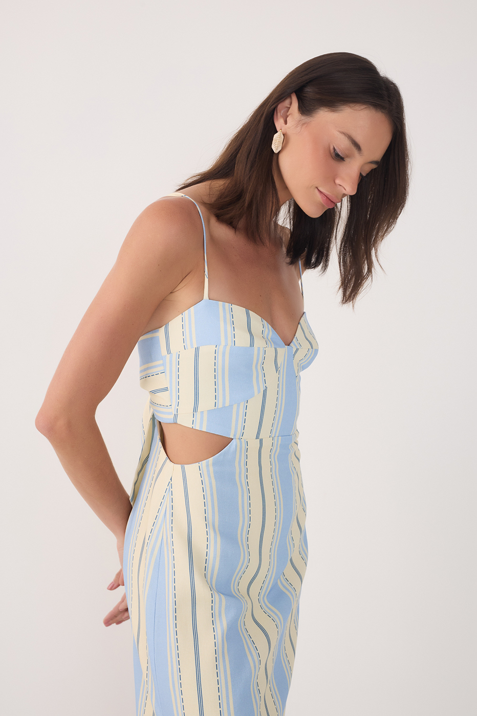 Vestido Cropped Estampa Descanso Azul_3