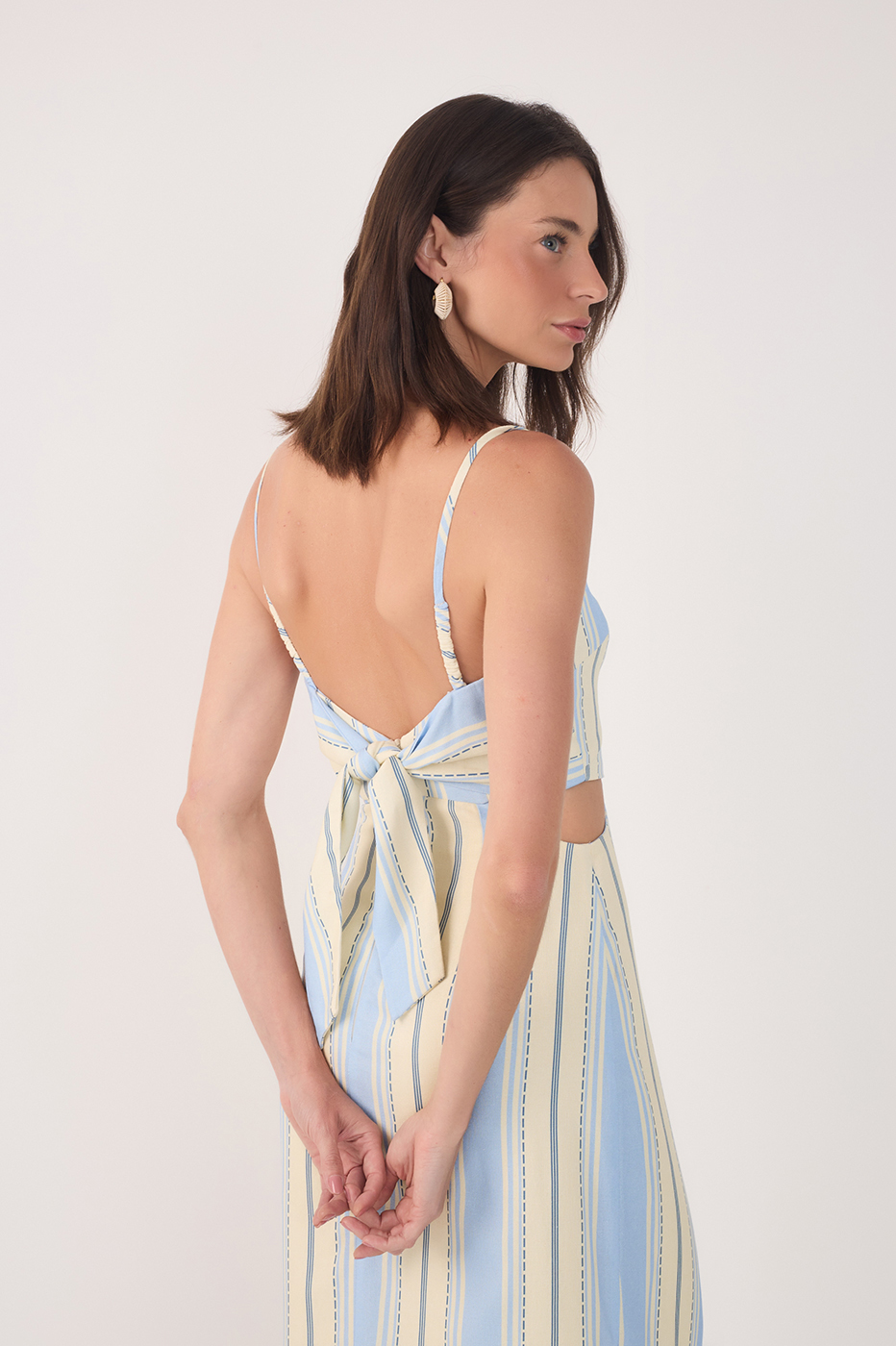 Cropped Descanso Azul Print Dress_5