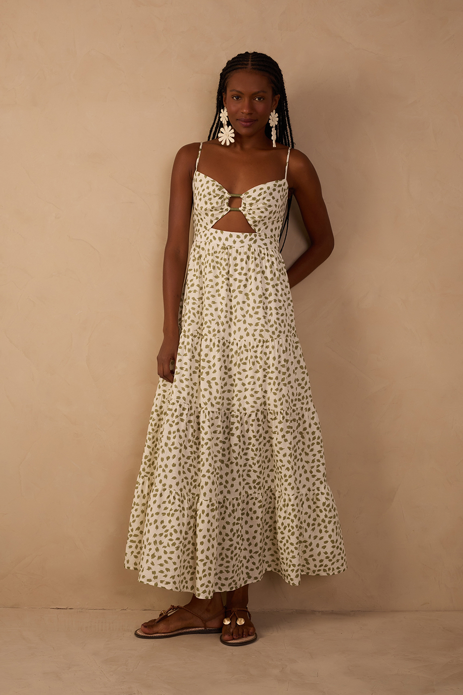 Off-White Folhagem Cut-Out Midi Dress_1