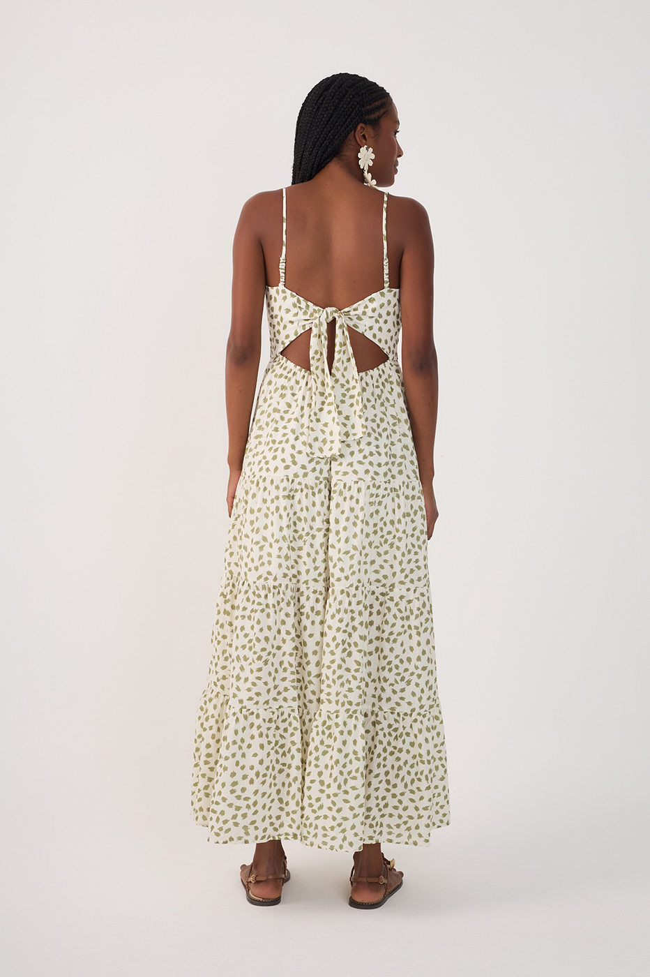 Cropped Poá Folhagem Print Dress_6