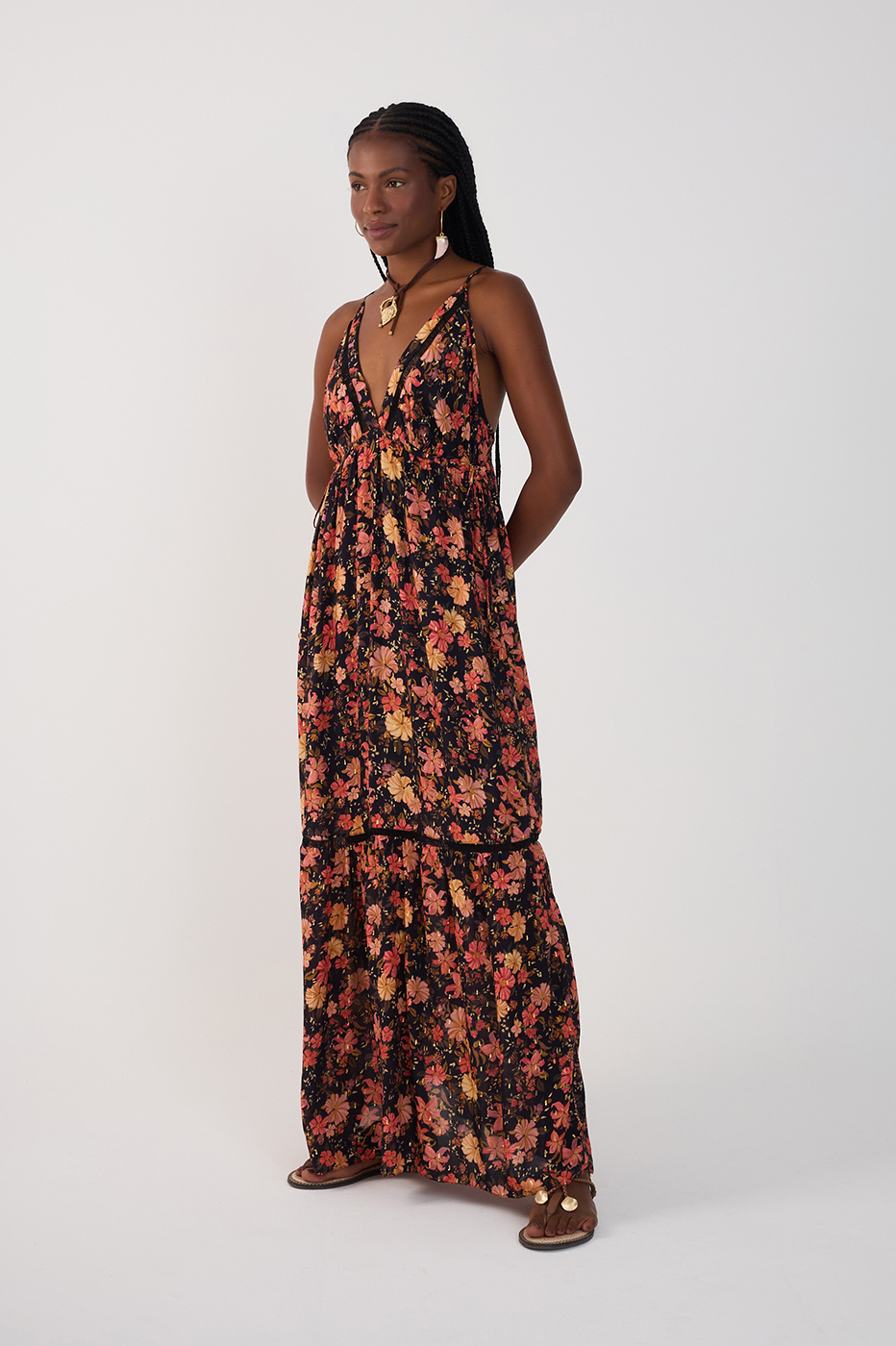 Cropped Lurex Encontro Print Dress_3