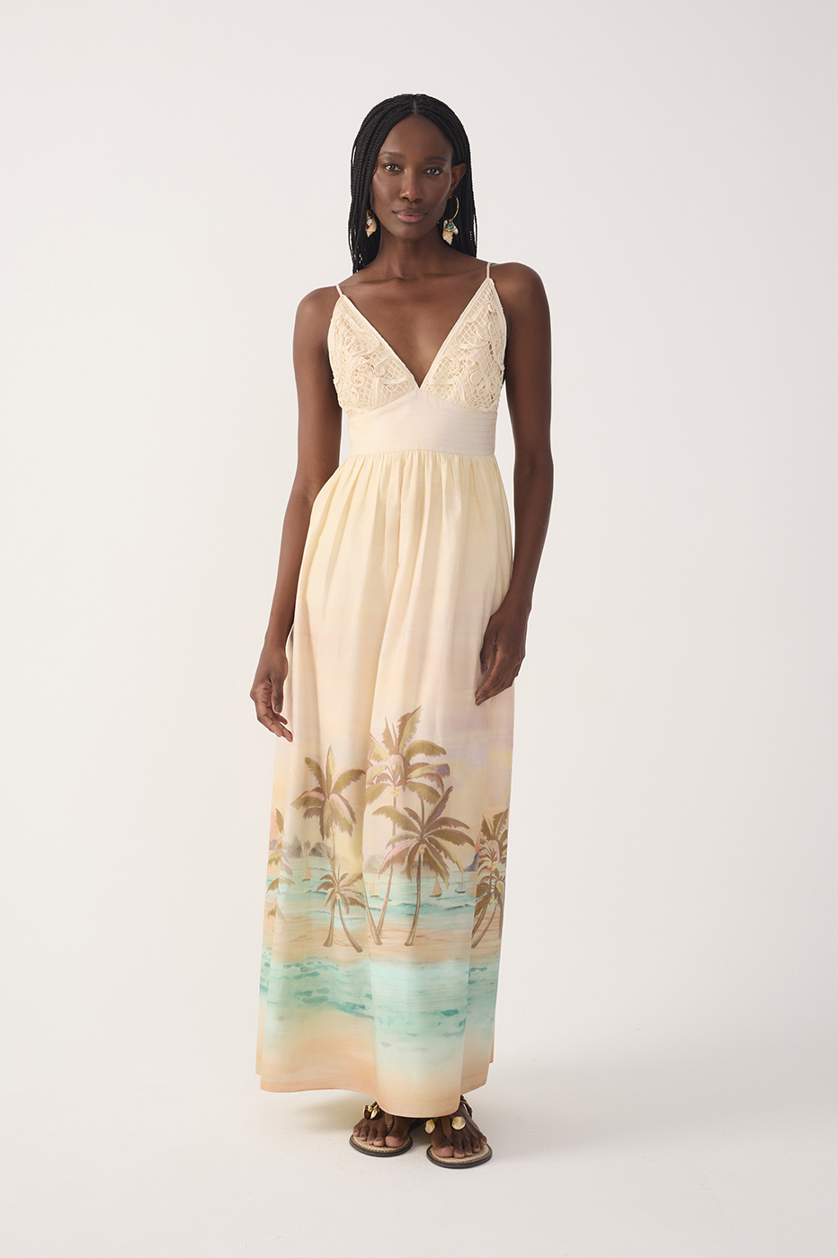 Beige Veranil Embroidered Maxi Dress Beige Veranil Embroidered Maxi Dress