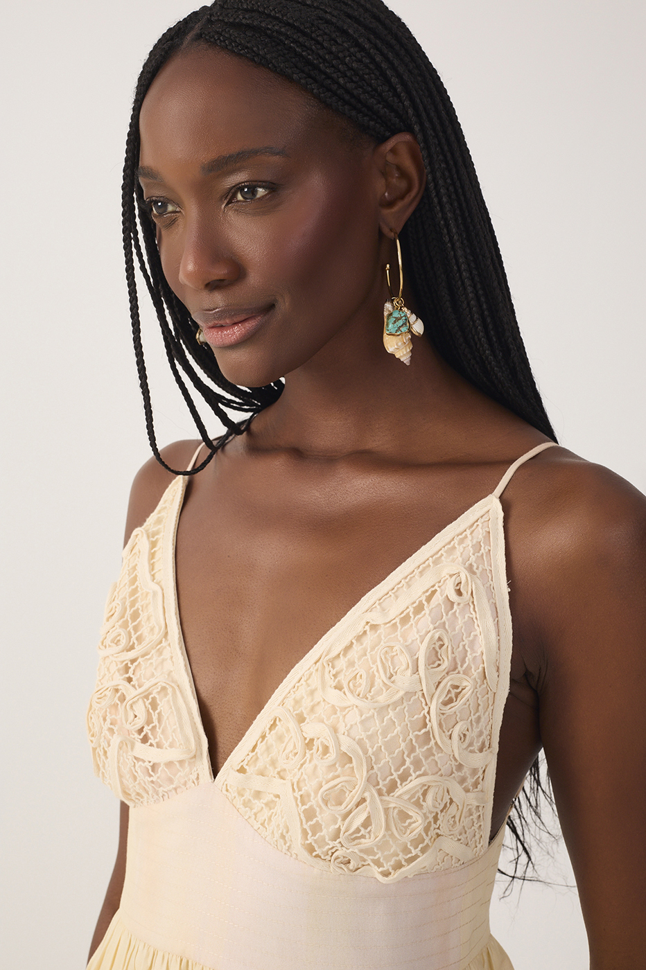 Cropped Embroidered Print Veranil Dress_5