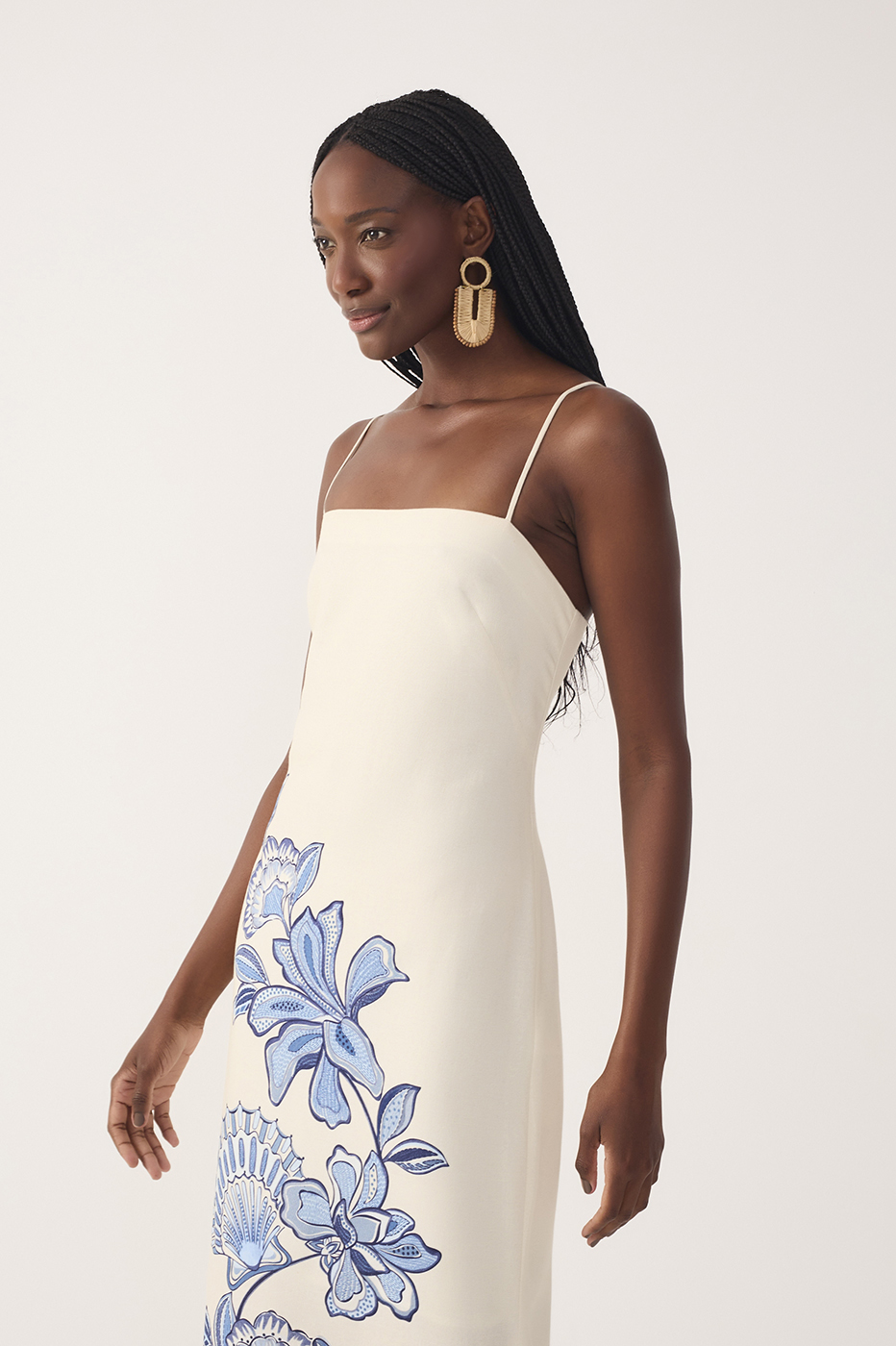 Cropped Flor Do Oceano Print Dress_4