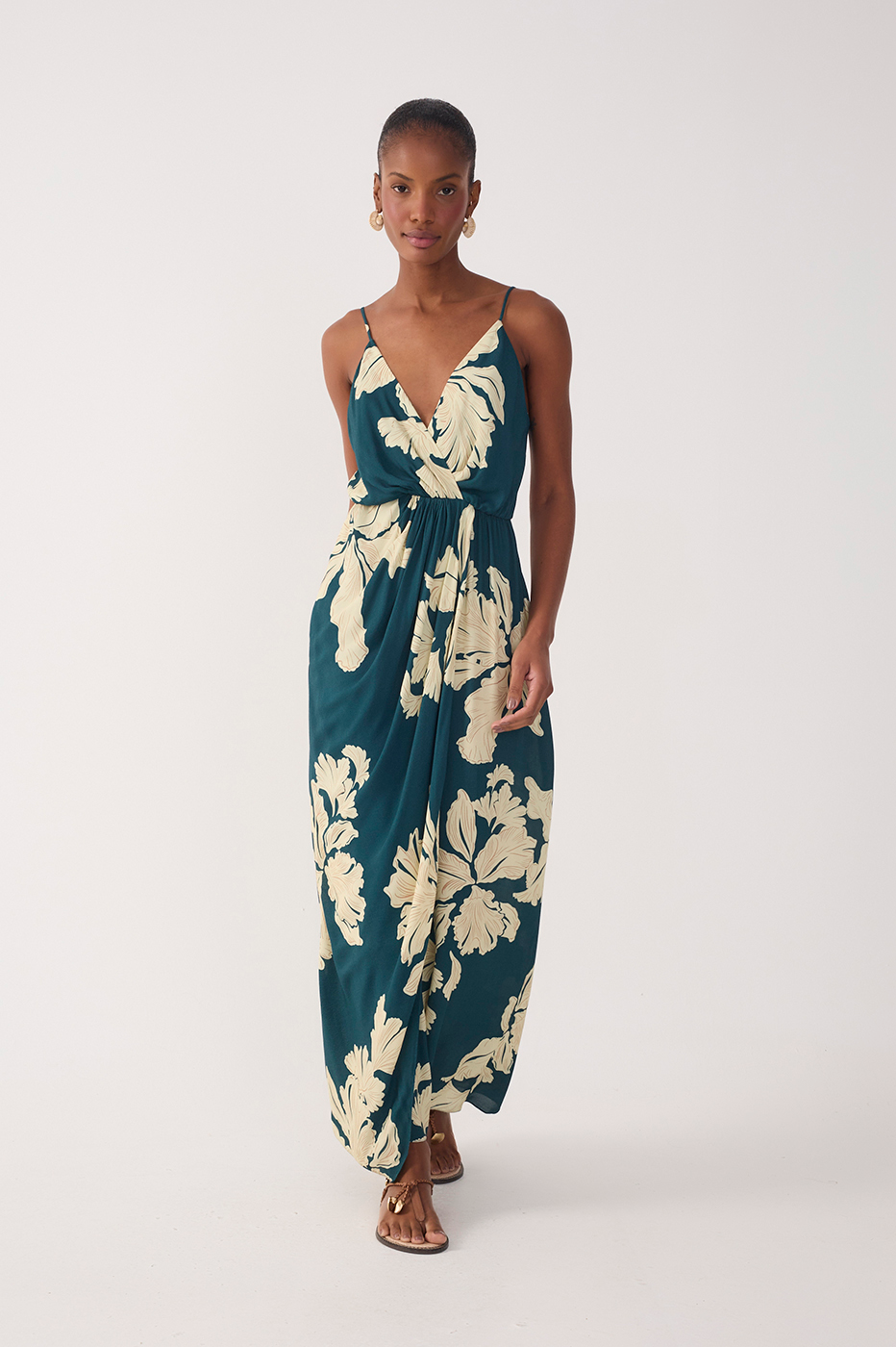 Cropped Print Pétala Verde Dress_2