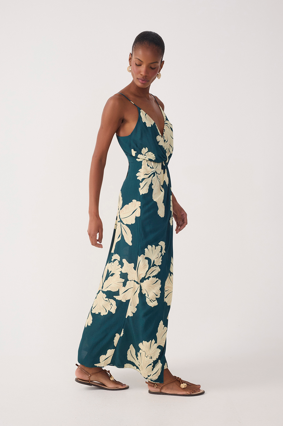 Vestido Cropped Estampa Pétala Verde_3