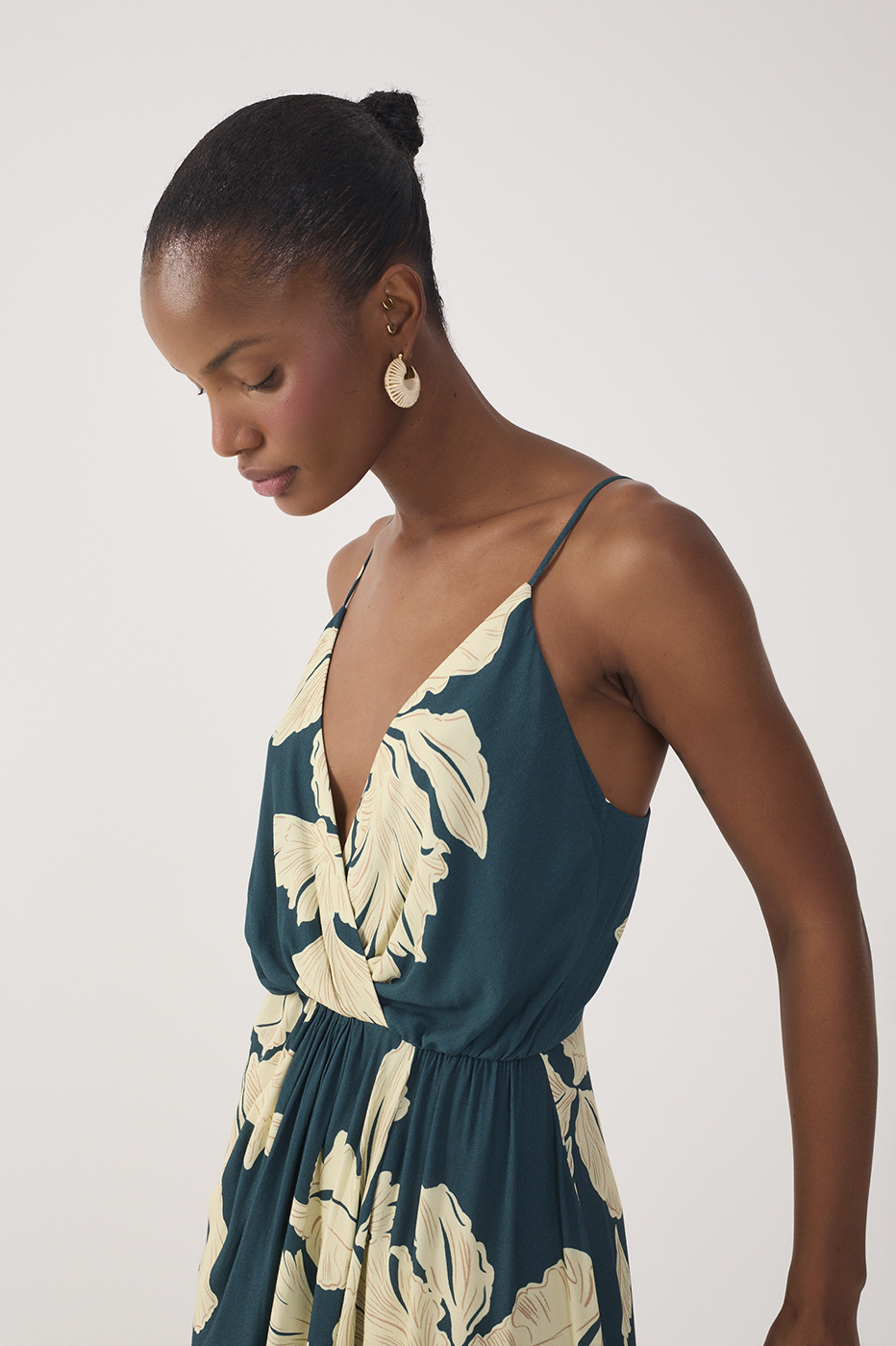 Cropped Print Pétala Verde Dress_5