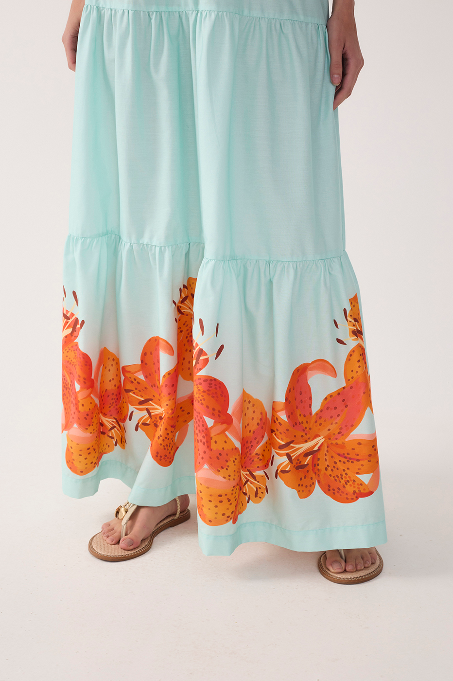 Cropped Tricoline Print Lírios Dress_6