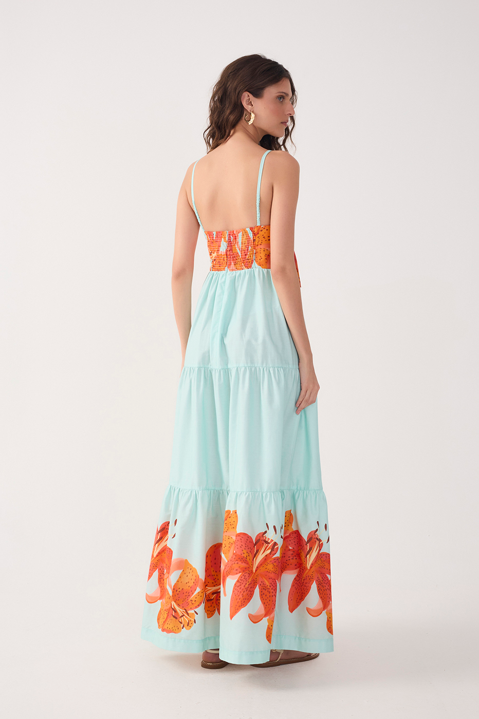 Cropped Tricoline Print Lírios Dress_7