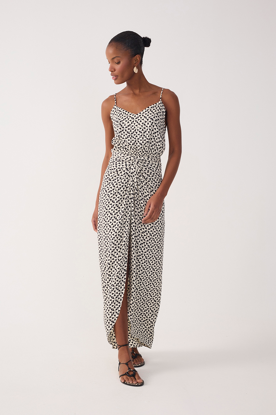 Off-White Vento Wrap Front Slit Maxi Dress_2
