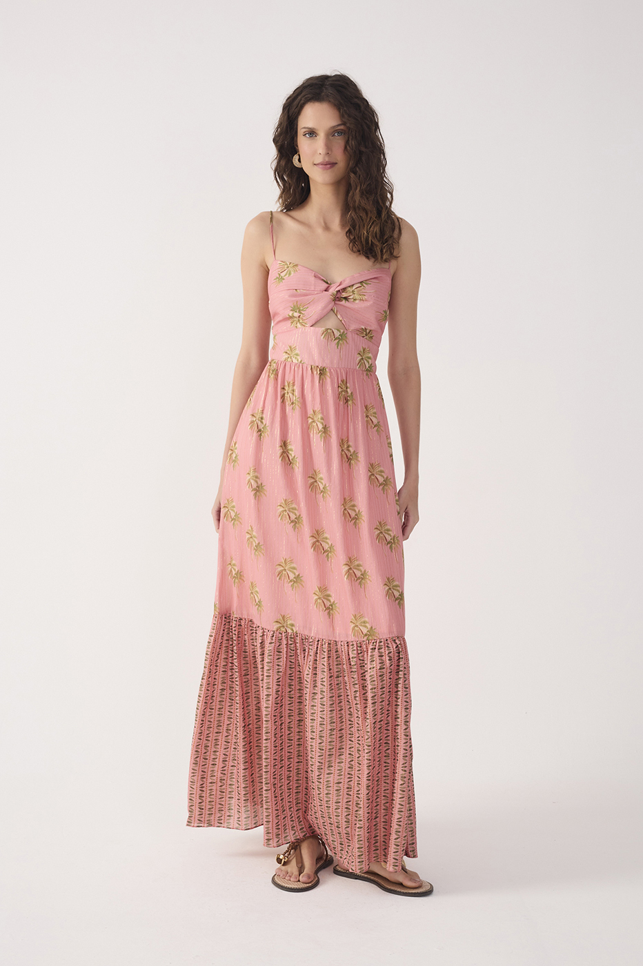 Pink Oásis Cut-Out Tiered Maxi Dress_3