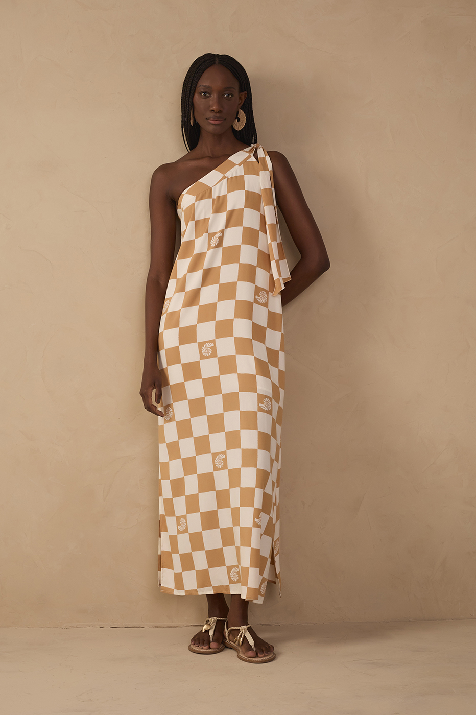 gingham one shoulder dress Ava One Shoulder Gingham Dress