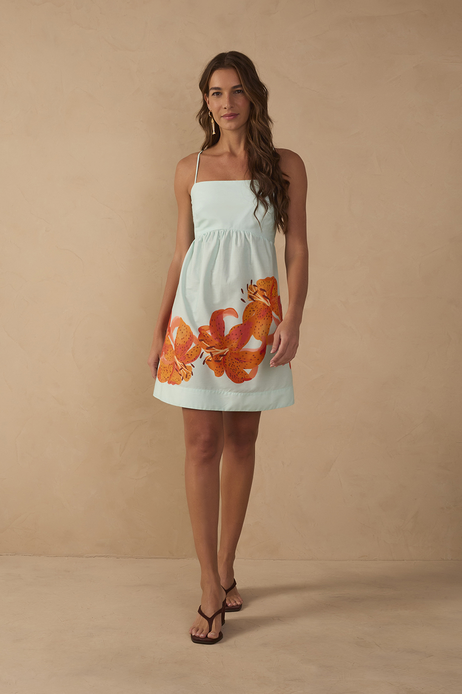 Tricoline Print Lírios Dress_1