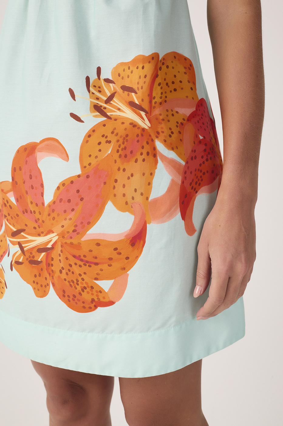 Tricoline Print Lírios Dress_5