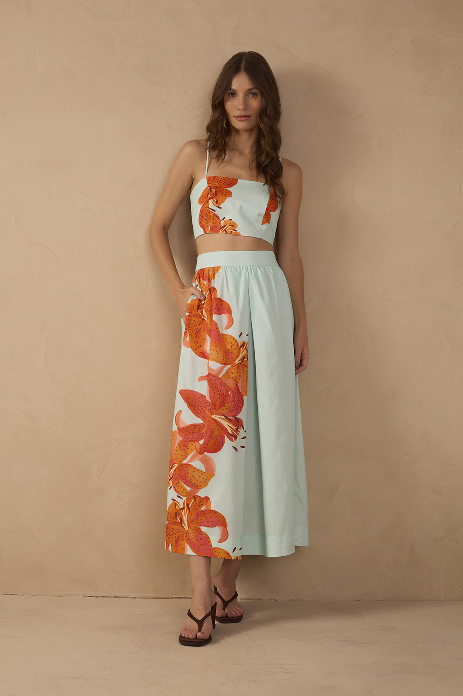 Tricoline Print Lírios Set