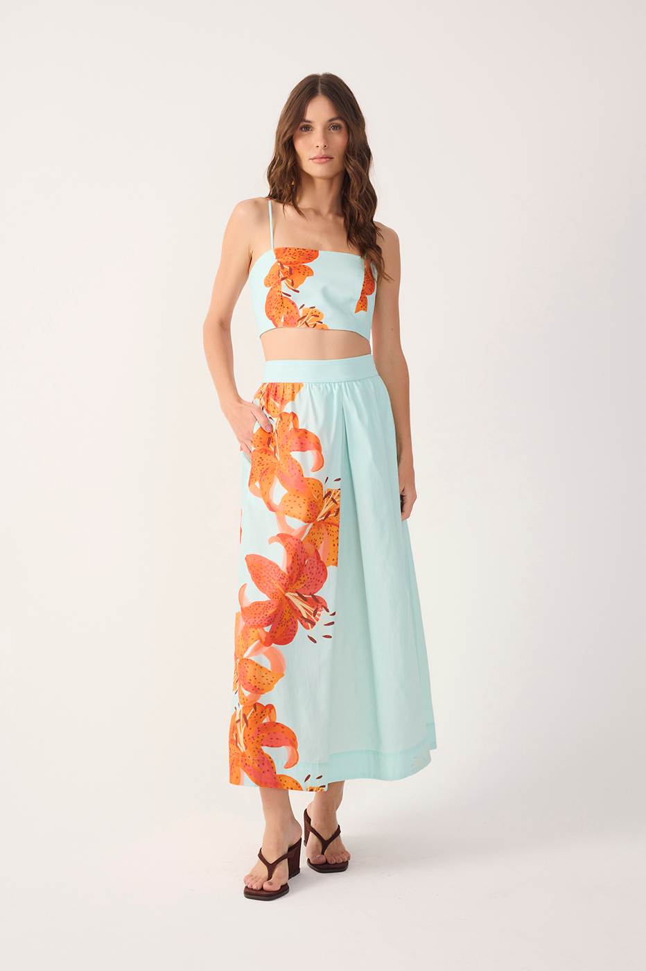 Conjunto Tricoline Estampa Lírios_2