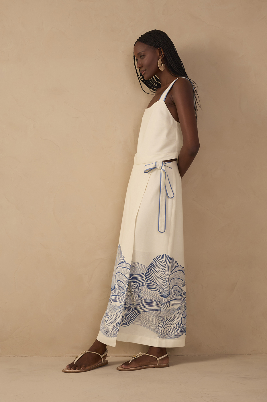 Off-White Mergulho Top and Wrap Maxi Skirt Set_1