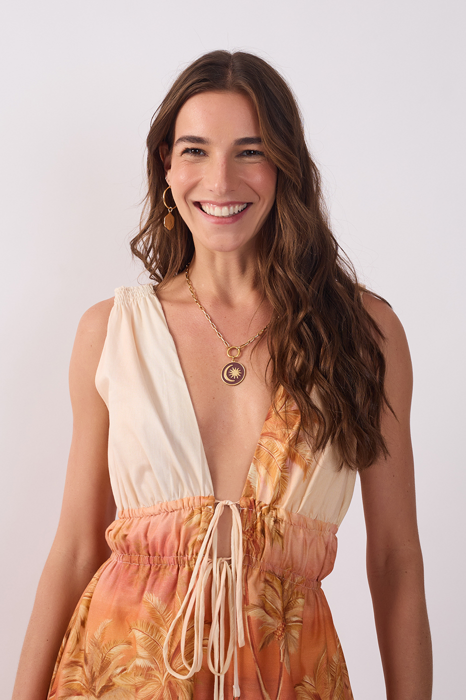 Off-white Luz V Neck Drawstring Sleeveless Mini Dress_3