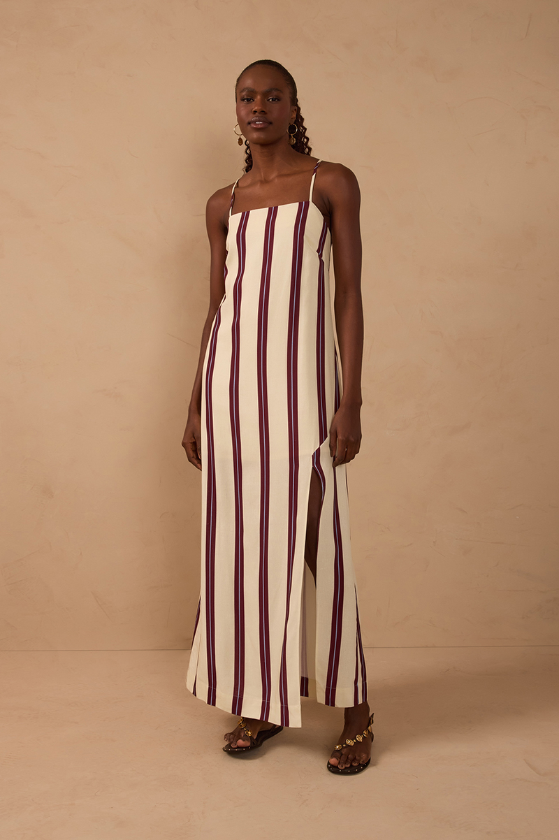 Off-White Side Slit Maxi Dress_1