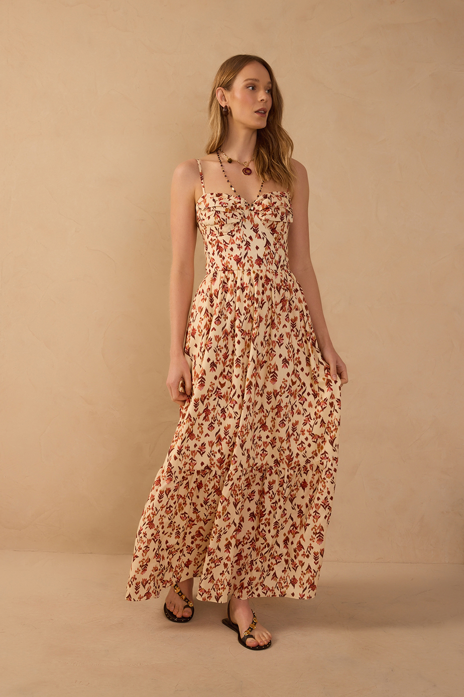 Off-White Smocked Back Maxi Dress_1