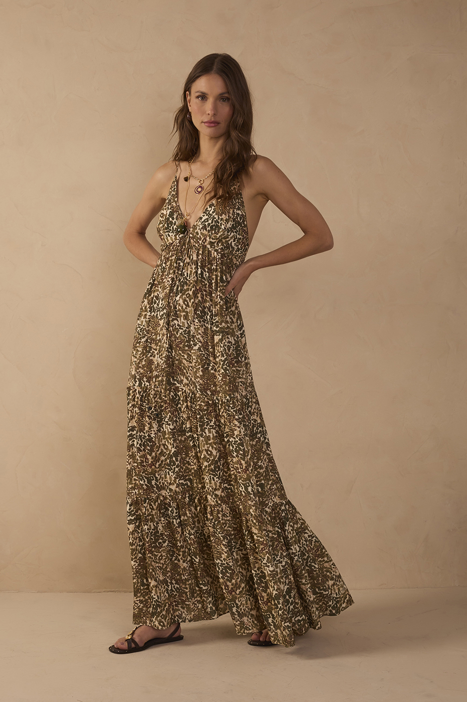 Green Open Back Maxi Dress_1