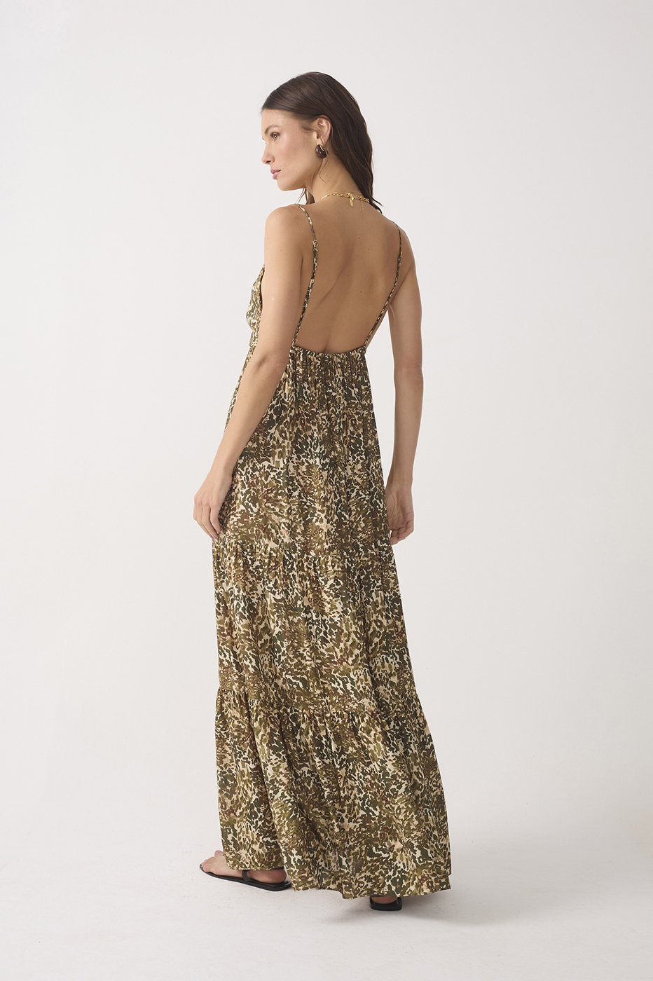 Green Open Back Maxi Dress_6